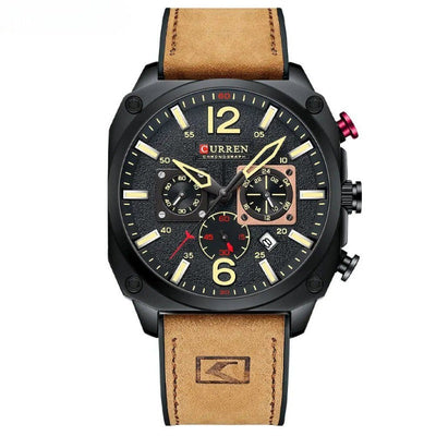 Business Leather Quartz Waterproof Wrist Watch